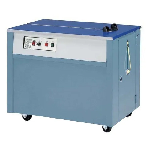 ब्लू 240 V सेमी ऑटोमैटिक स्ट्रैपिंग मशीन