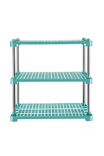 प्लास्टिक मैगपाई कंस्ट्रक्शन स्टैंडिंग स्टोरेज शेल्फ कॉस्मेटिक ऑर्गनाइज़र