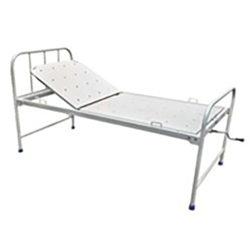 Semi Fowler Plain Bed - Rectangular M.S. Tube Frame, 75"L x 36"W x 24"H, Epoxy Powder Coated | Adjustable Backrest, IV Rod Holders, Durable Design
