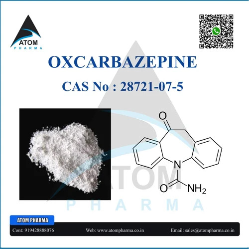 OXCARBAZEPAINE API - CAS No: 65277-42-1, Molecular Formula: C15H12N2O2, Appearance: White to Light Yellow Powder, Purity: 99%