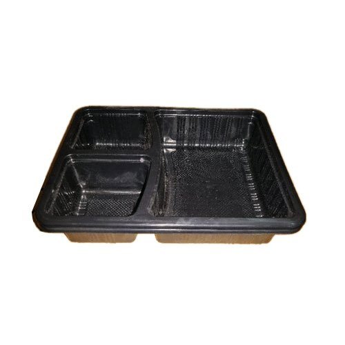 Combo Meals Tray - 140 X 190 Mm, 500g Capacity, 3 Compartments, Transparent Pp, Rectangular Shape, Disposable , Eco-friendly Food Container