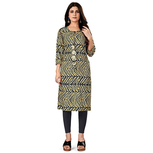 Designer Rayon Kurti - Cotton, Printed, 3-4th Sleeve | Quick Dry, Washable, Casual Wear for Ladies