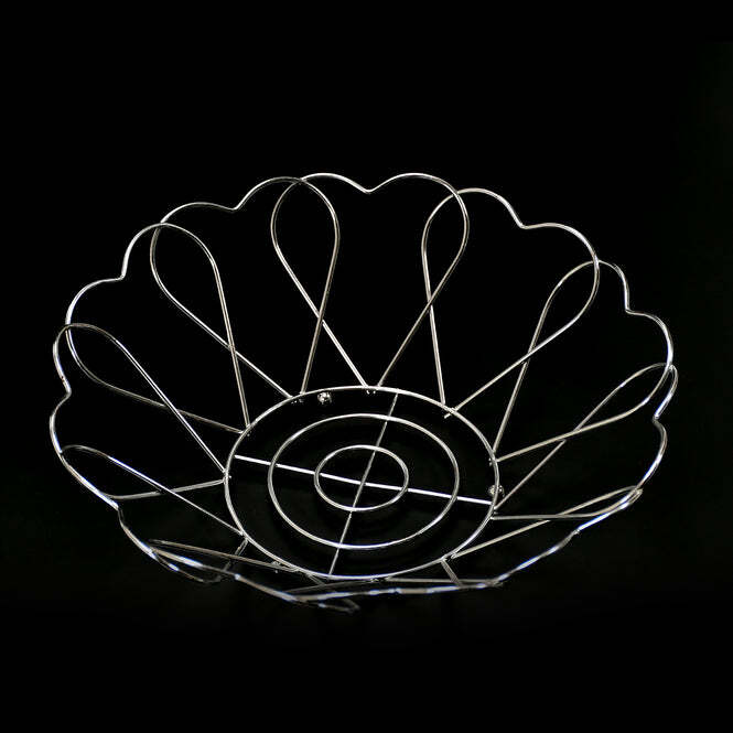 Stainless Steel Fruit Basket - 26x26x8 Cm, Metallic Black Finish | Open Design For Fresh Produce, Stylish Geometric Shape, Feet For Cleanliness