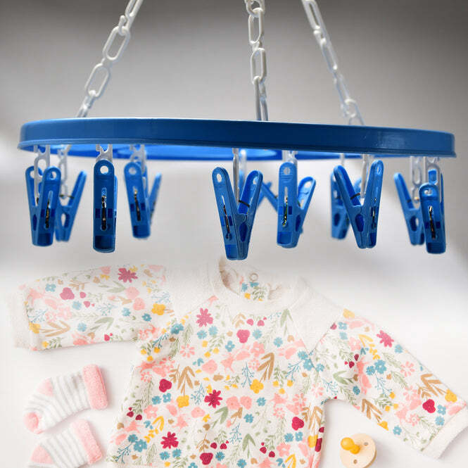 Plastic Round Cloth Drying Hanging Hanger - 30x30x5 Cm | Mix Color, Plastic Material, Ideal For Home Improvement