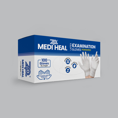 Latex Examination Gloves - Natural Rubber Latex, 240 mm Cuff Length, White Color | Comfort-Fit, Durable, Powder-Free, Full Finger Design for Hospital & Pharma Use