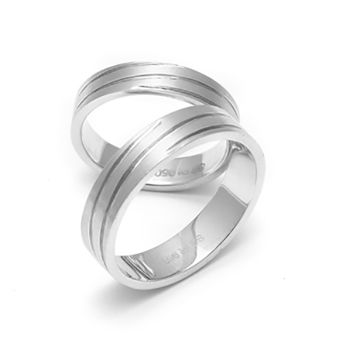 Silver Platinum Handcrafted Couple Ring