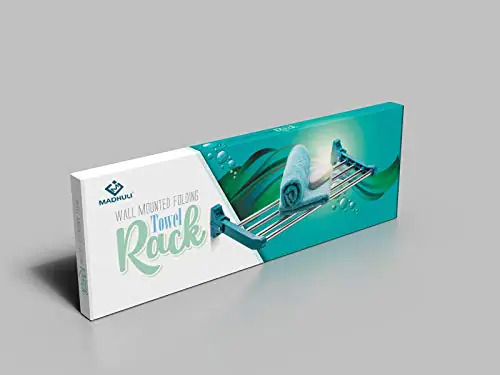 Towel Bathroom Rack - Stainless Steel & Virgin Abs, 8 Kg Capacity, Rust-free, Eco-friendly, Foldable Wall-mount - Elegant Green Design