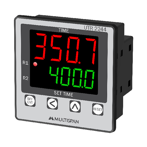 ब्लैक 72x72x45 मिमी ड्यूल आउटपुट डिजिटल टाइमर