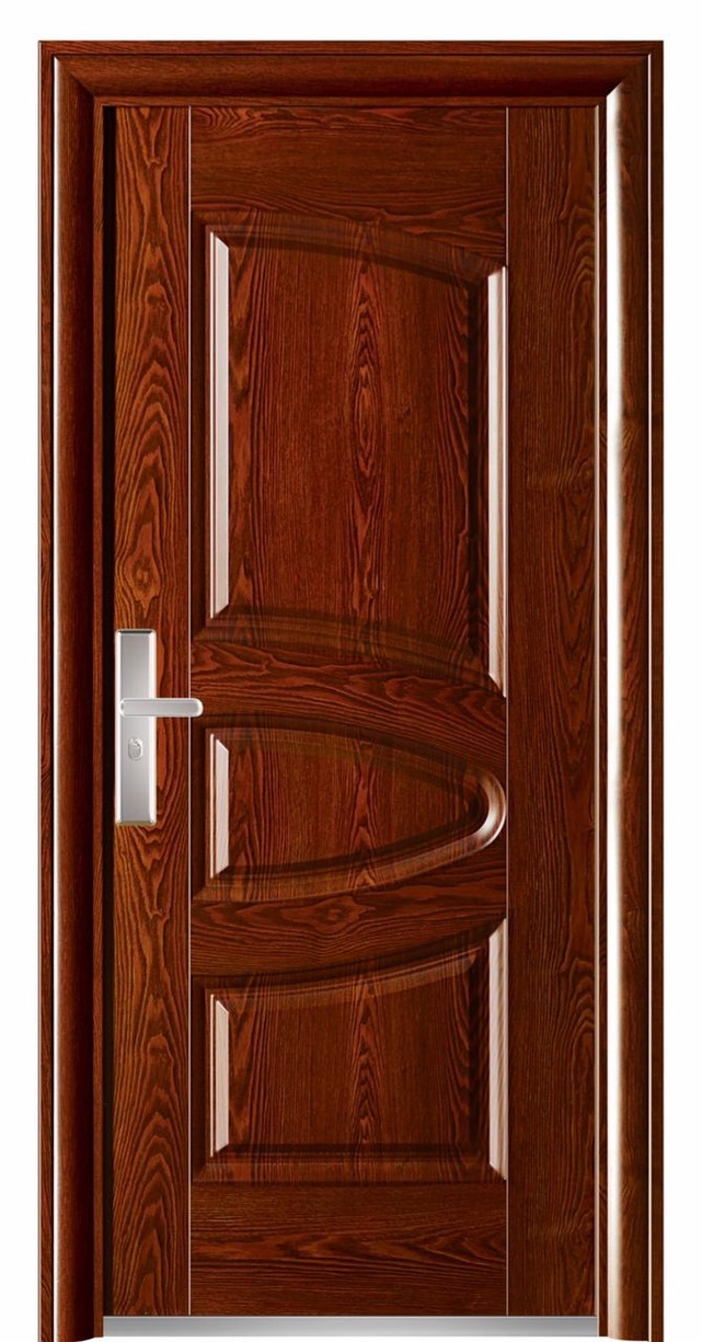 Galvanised Steel Door - Color: Wooden Finish