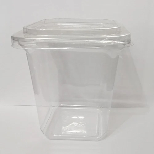 व्हाइट स्क्वायर ट्रांसपेरेंट ड्राई फ्रूट्स बॉक्स कंटेनर