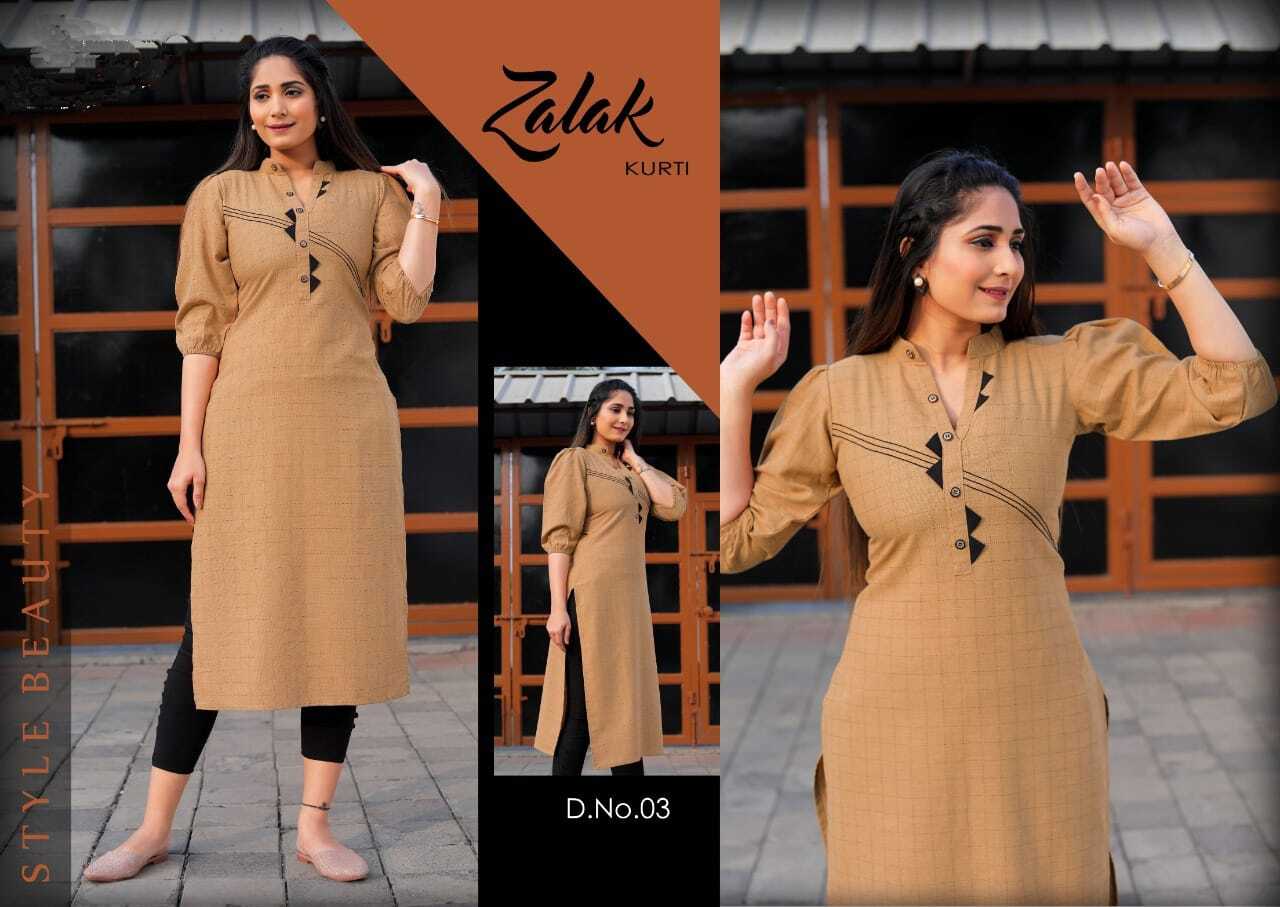Zalak Kurti - Cotton Fabric, Sizes M To Xxl, Length 44 To 46 Inches | Stylish And Comfortable For Everyday Wear