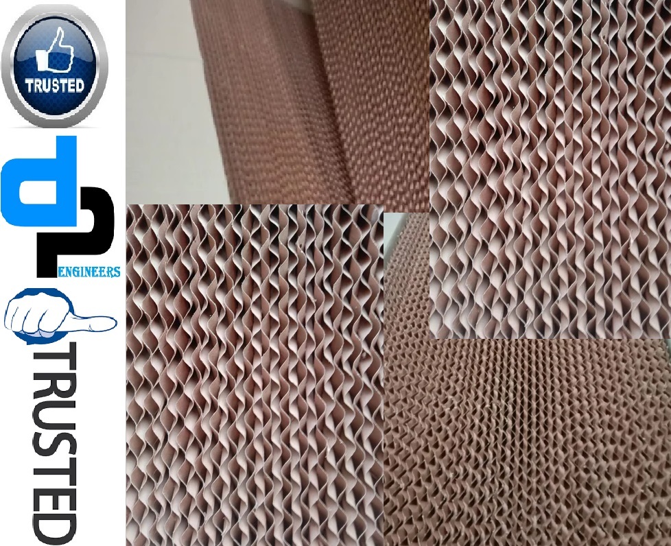 Evaporative Cellulose Cooling Pad - Available Sizes (600x600 To 1800x600 Mm) | Durable, Economical, Ideal For Greenhouses, Livestock, Industrial Applications