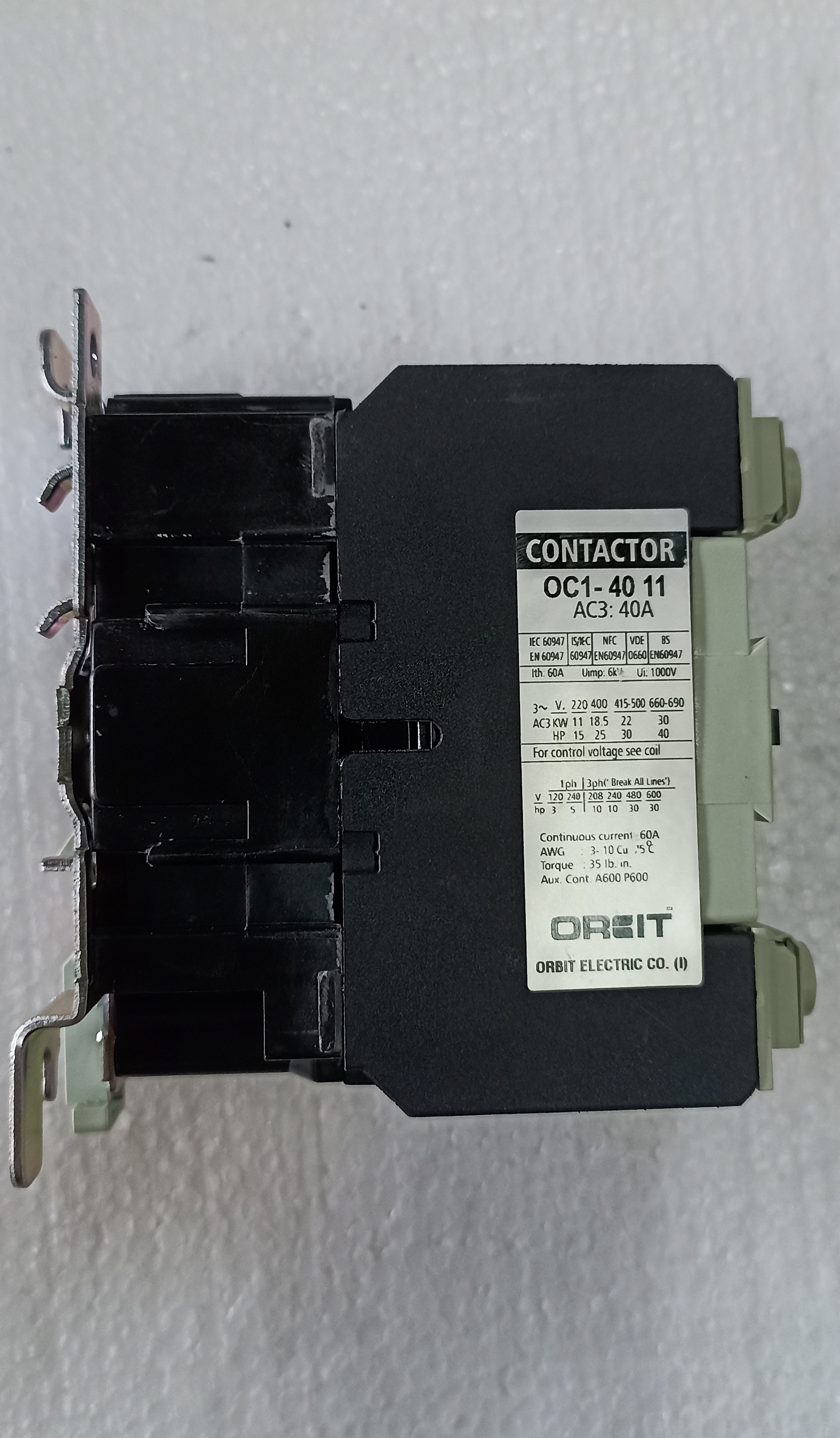 Orbit 40a Contactor