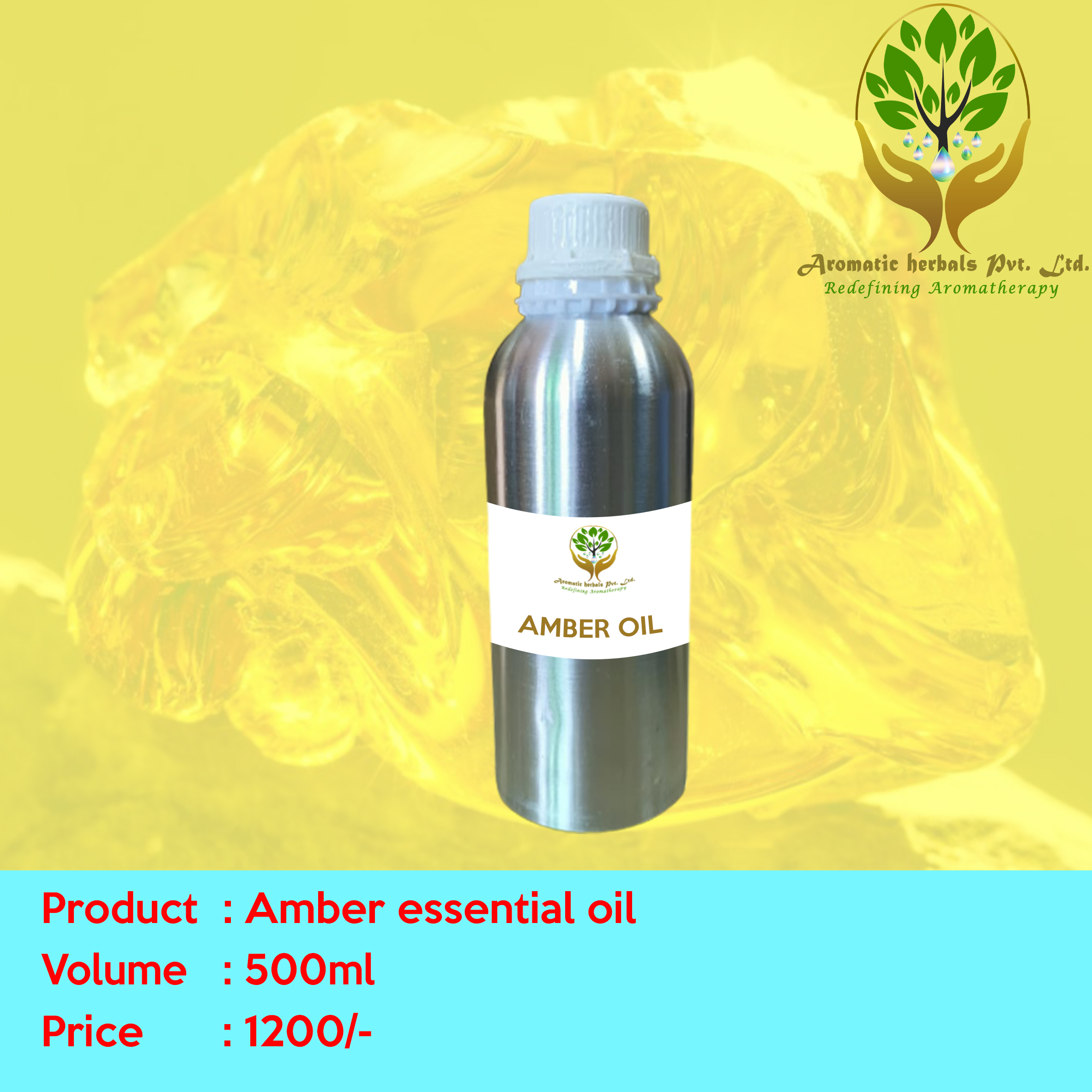 Amber Essential Oil Purity: 100% Natural