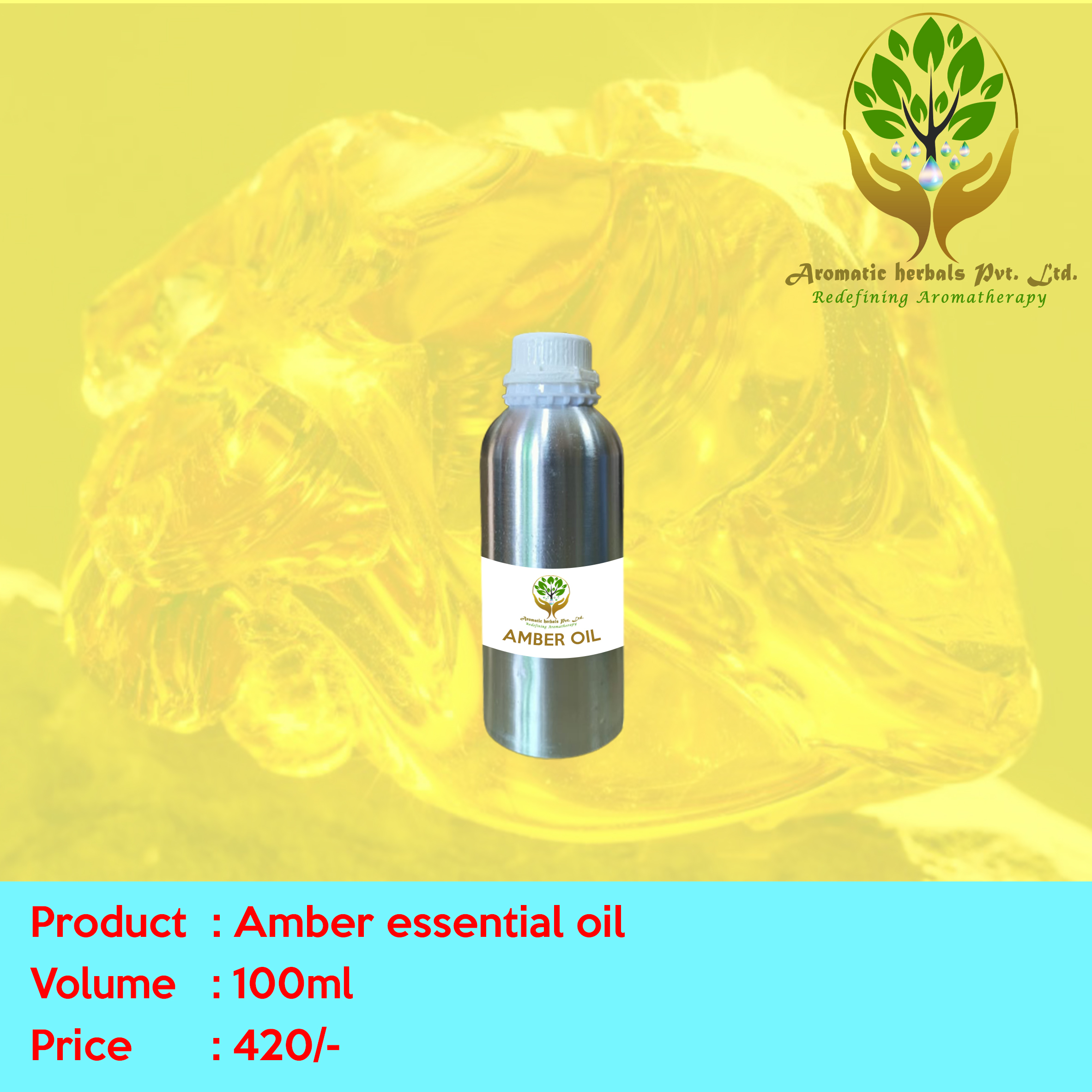 Amber Essential Oil Purity: 100% Natural