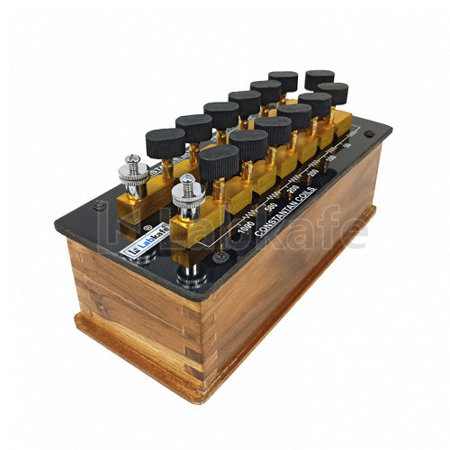 Resistance Box - Teak Wood & Brass, Deluxe Quality for Industrial and Laboratory Use, 1 to 1000 Ohm Range, Brown Color