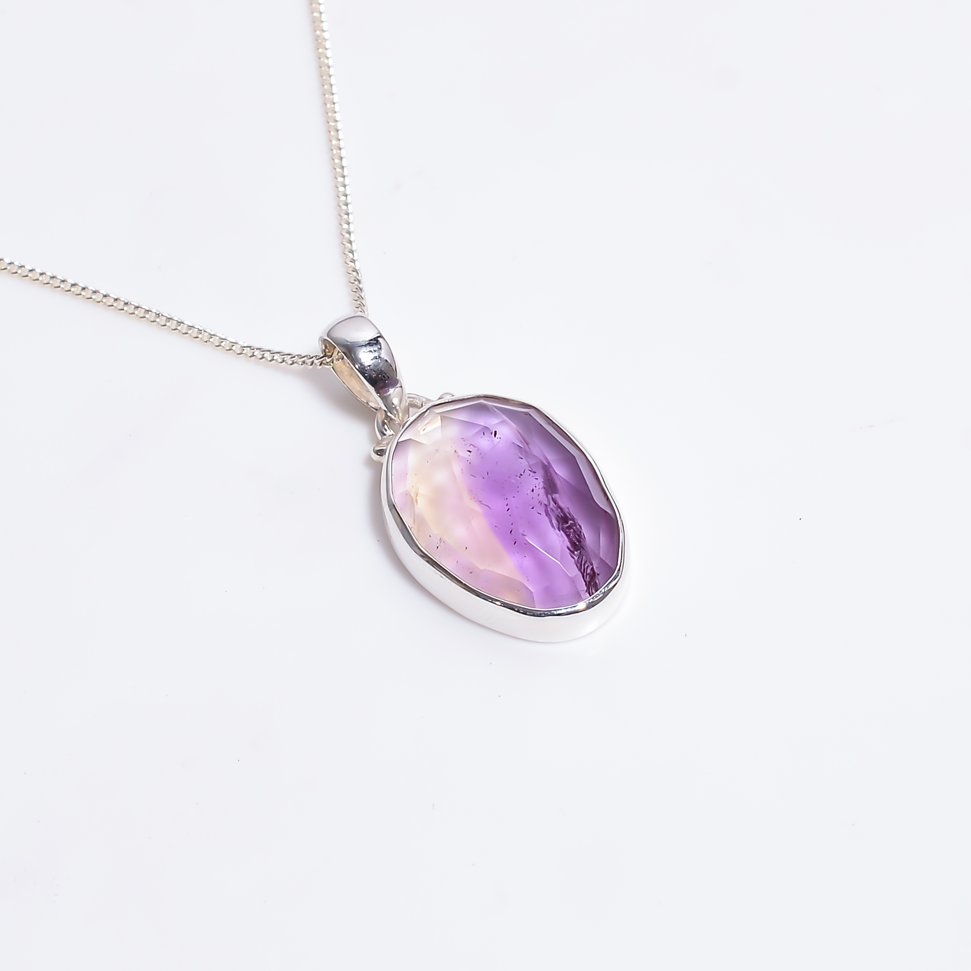 Natural Pink Opal Necklaces Solid 925 Silver Wholesale Jewelry Handmade Silver Necklaces For Girls - Gender: Women