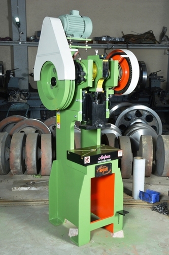 C Type Power Press Machine - IS-2062 Graded Rolled Steel, 350 kg Weight, Green Color | Includes 1 HP Motor, Precision Gears, Strain-Free Frame Design, Warranty Included