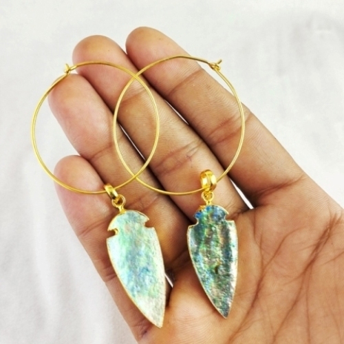 Same As Photo Gemstone Hoop Earring