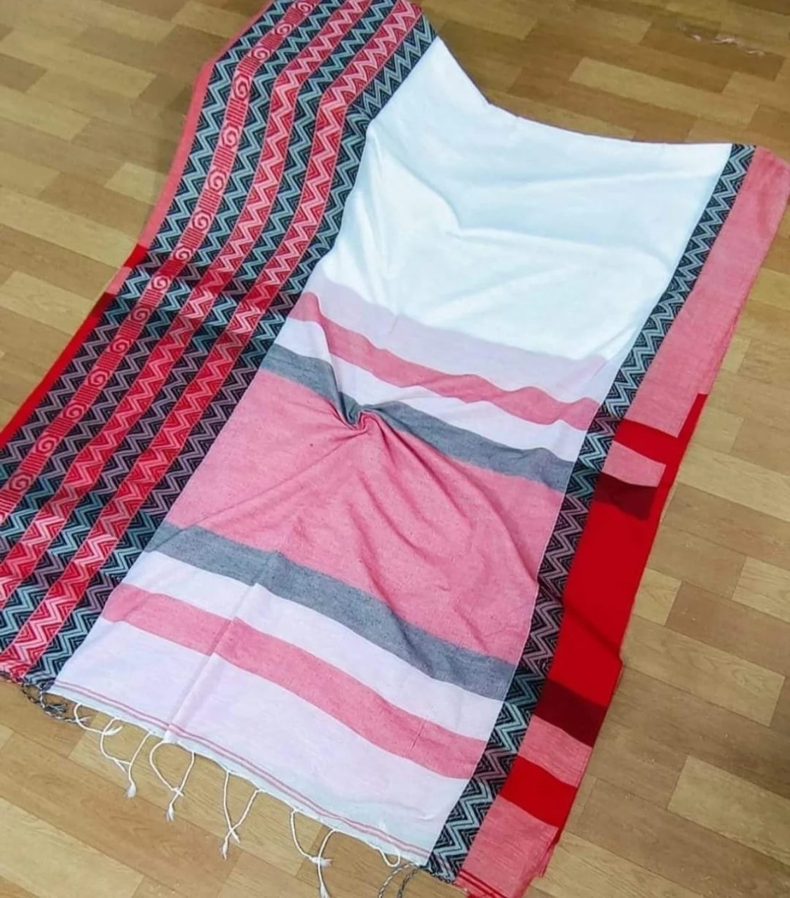 Khadi Silk Saree - Cotton Begompuri Saree With Running Blouse Pieces, Multicolor Full-border Weaving Designs | Traditional, Printed, Suitable For Rainy & Spring Seasons