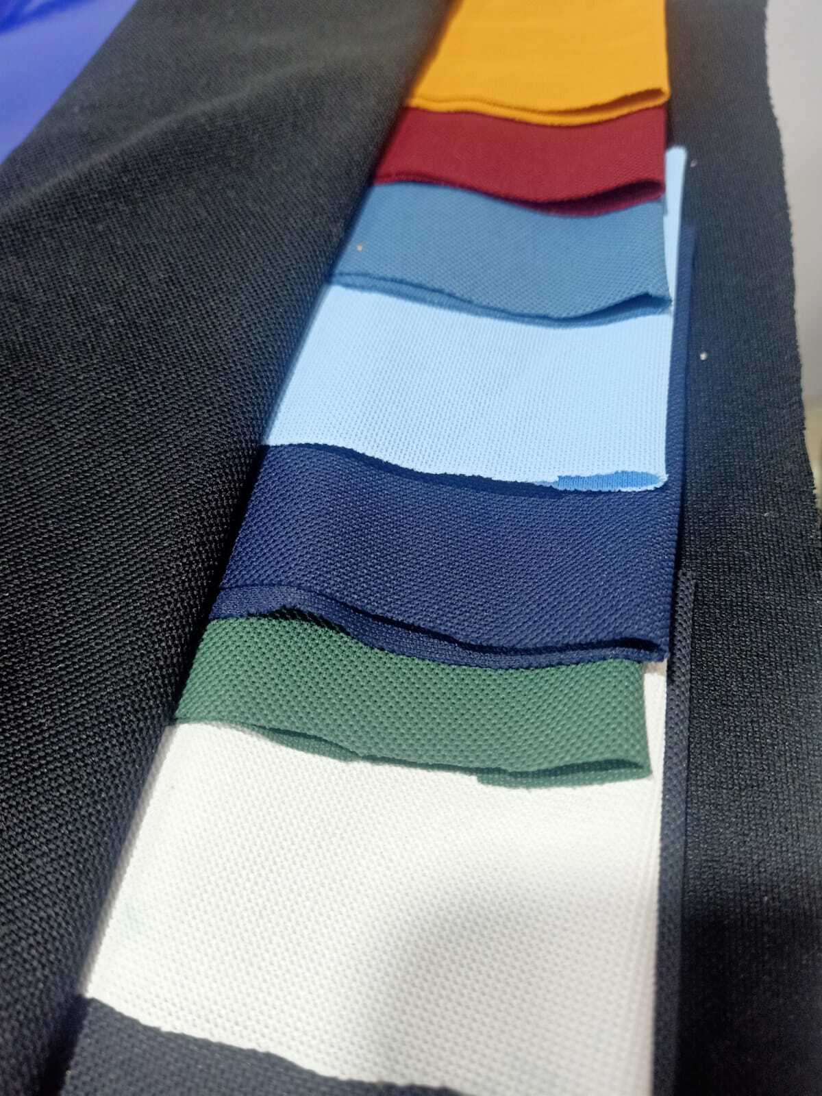 Polo Knitted Fabrics - Polyester Material, 58 Inches Wide, Multicolor Design | Washable With Plain Texture