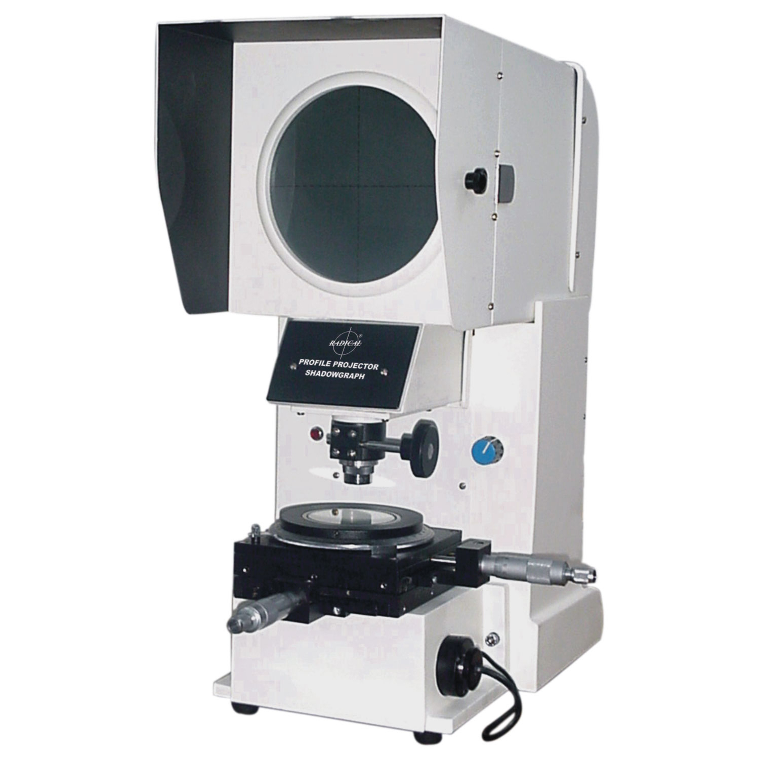 Digital Profile Projector - 150mm Glass Screen, 12v 100w Halogen/10w Led Lamp | High Precision 0.01mm Resolution, 360â° Rotatable Measuring Stage