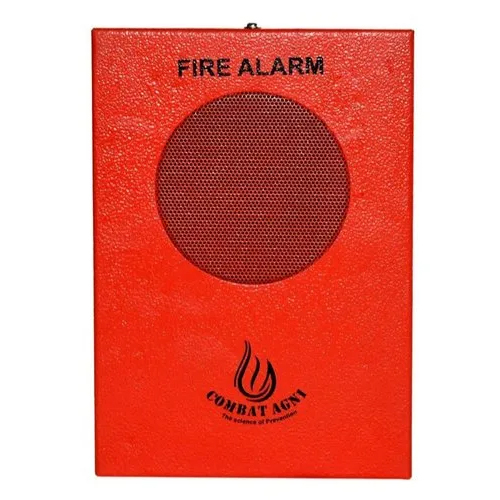 Fire Alarm Hooter - Plastic, 185x63x130 mm | Red Color, 24V Electric Power Supply, 200g Weight, Commercial Usage