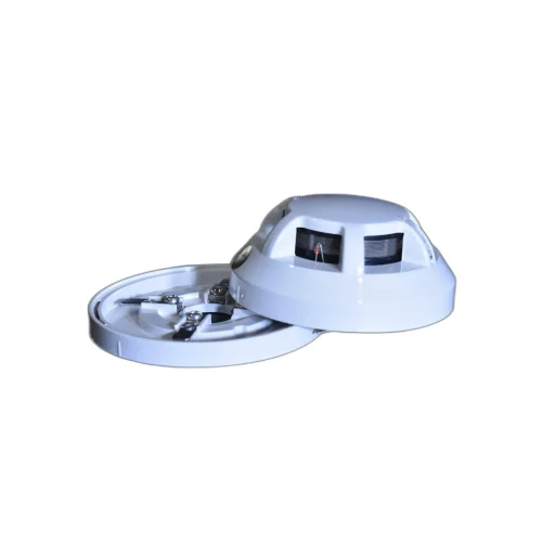 Conventional Smoke Detector - Abs Plastic, 105mm Diameter, White Color | 24v Automatic Photoelectric Alarm With Dual Red Led Indication, 2-year Warranty