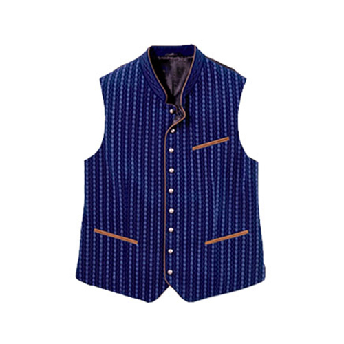 Mens Stylish Waistcoat - Blue Striped Slim Fit | Breathable, Washable, Modern Design, Half Sleeves
