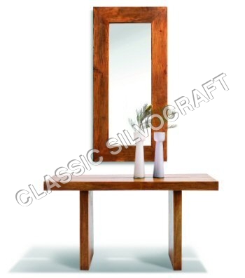 Indian Sheesham Furniture- Wood Mirror With Table