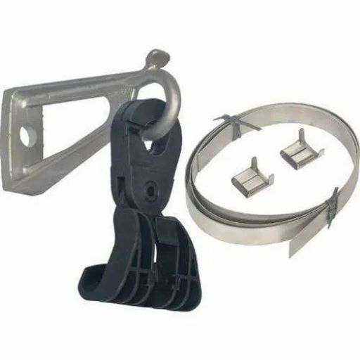 Suspension Clamps - Aluminum Alloy, 16-120 Sqmm, Silver And Black | Robust Design, Fine Finish, Heat Resistance, Easy Installation For Lt Ariel Bunched Cable