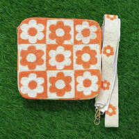 मॉइस्चर प्रूफ 8X8X2 इंच बीडेड क्रॉसबॉडी बैग