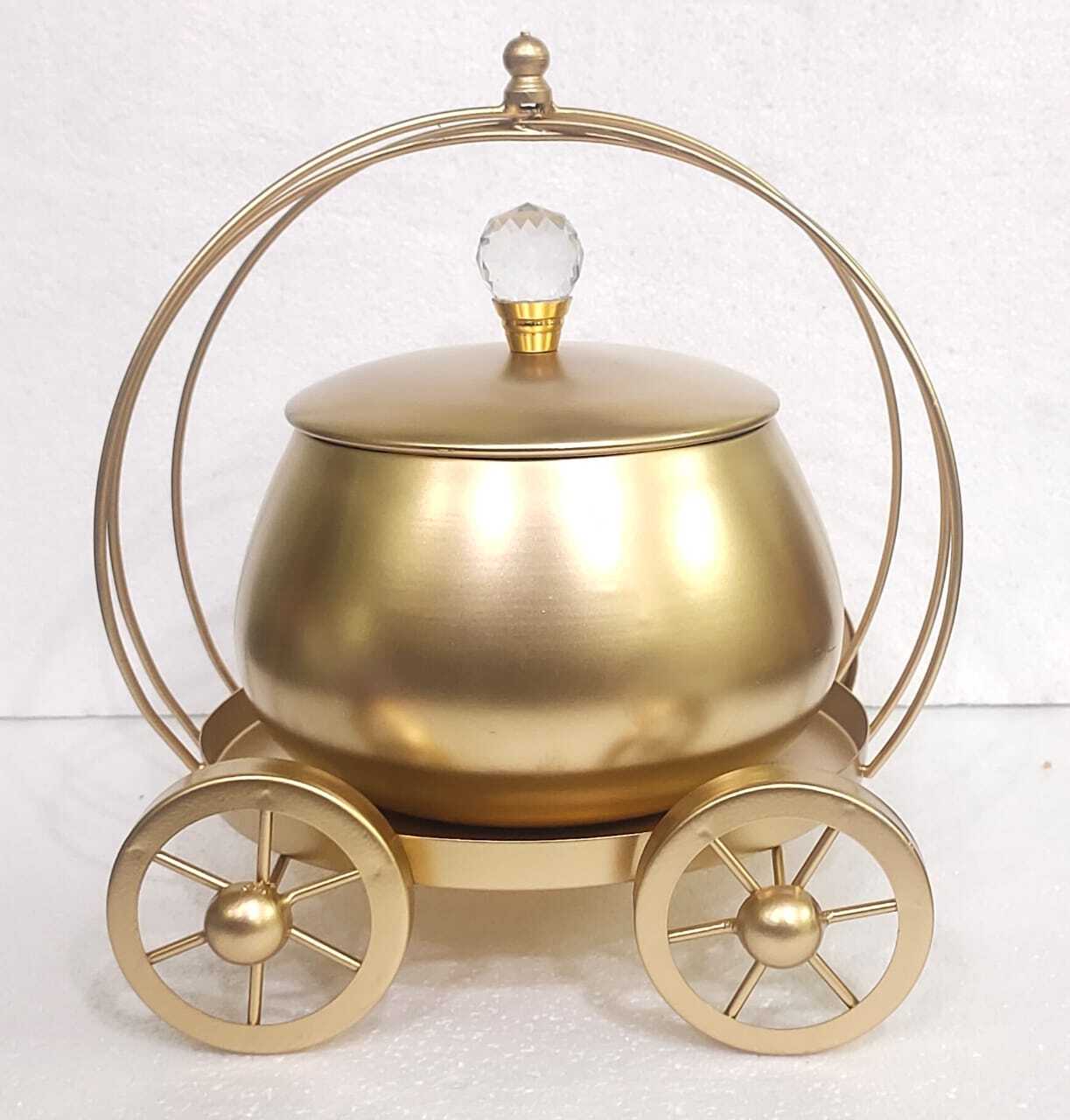 Golden Rasgulla Jars With Cart