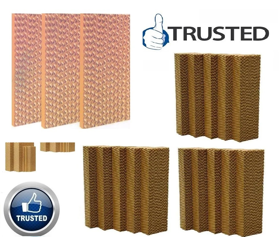 Cellulose Pad - 600x600x50mm To 1800x600x300mm | Eco-friendly Brown And Green Cooling Solution For Industrial And Agricultural Applications