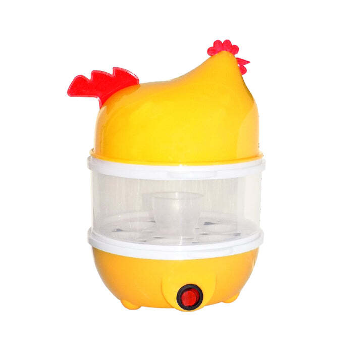 Hen Shape Egg Boiler Home Machine - Plastic Material, 16x17x20 Cm | Mix Color, Weight: 440gm, Ships At 1098gm, Efficient Egg Cooking Solution