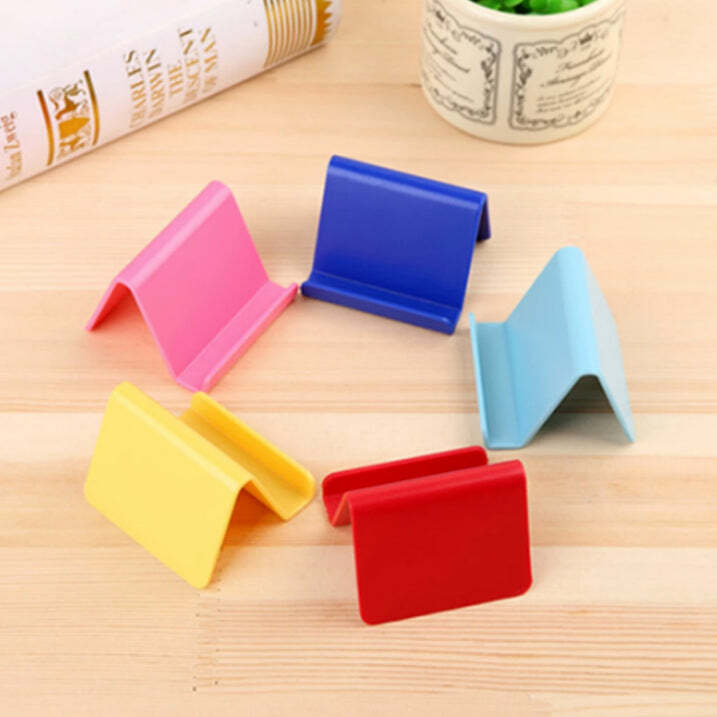 Mobile Holder - Plastic Material, 6 X 5 X 6 Cm Size, Light Blue, Dark Blue, Red, Green, Rose Red, Orange Colors | Multi-angle Adjustable Design