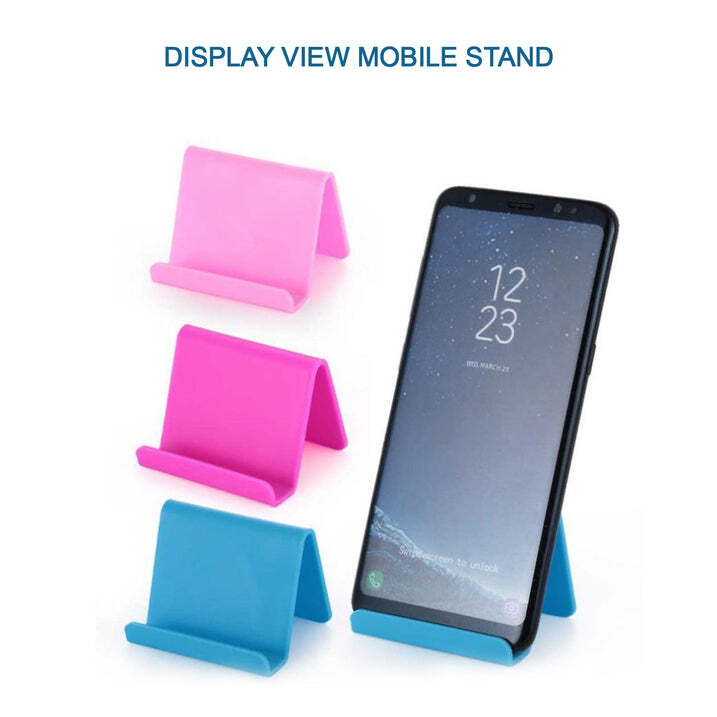 Mobile Holder - Plastic Material, 6 X 5 X 6 Cm Size, Light Blue, Dark Blue, Red, Green, Rose Red, Orange Colors | Multi-angle Adjustable Design