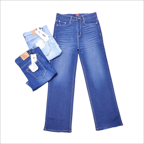 Blue High Rise Loose Cut Jeans