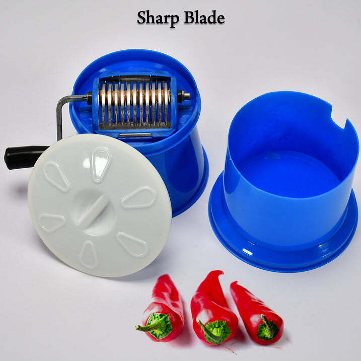 Mini Handy Chopper - High Food Grade Abs, 12x12x20 Cm | 2 In 1 Vegetable Cutter With 3 Stainless Steel Blades, Quick Onion Chopper And Dry Fruit Mixer