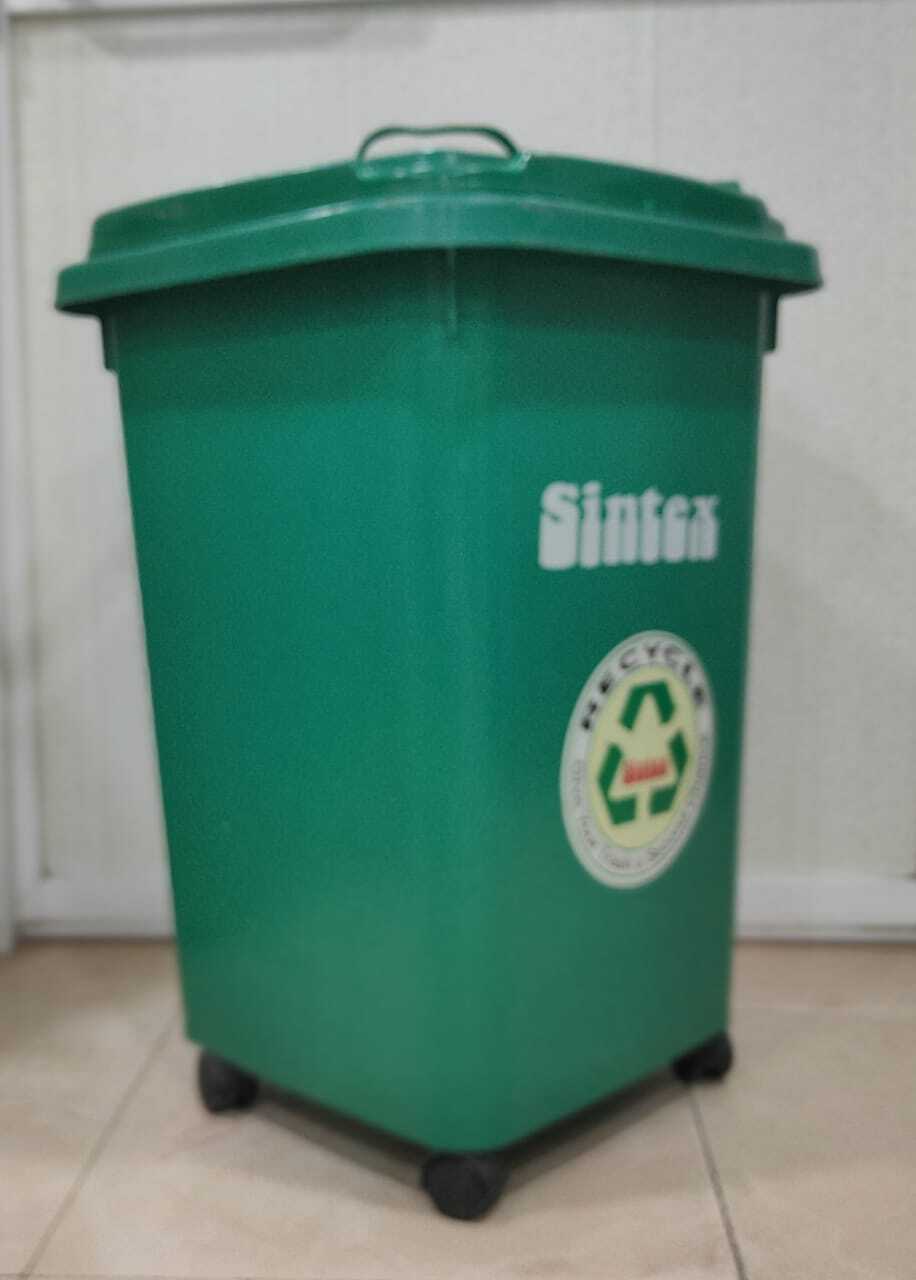 Dust Bin - Hdpe 50 Lit Capacity (585 X 435 X 470 Mm) | Green, Multi-purpose Storage For Waste, Laundry And Household Use