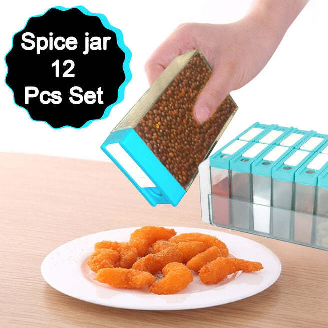 Plastic Spice Jars - Plastic Material, Transparent Body, Assorted Colors | Sleek Design With Flap Closure For Easy Access And Freshness