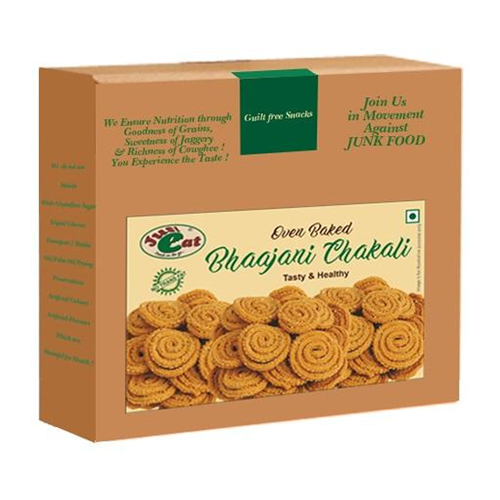 Oven Baked Bhaajani Chakali - Solid Snack, Properly Packaged in Can and Gift Packing | Delightfully Scrumptious, Oil-Free, Made with Spices and Dals