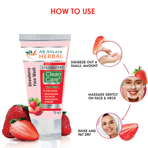 70ml Strawberry Face Wash - Gel Form, Normal Skin Type | Smudge Proof Formula For Refreshing Daily Cleansing