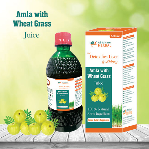 Amla With Wheat Grass Juice - 500ml Gel, Fresh Herbs For All, Aids Digestion And Reduces Bloating