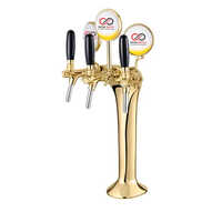 स्टेनलेस स्टील कोबरा बीयर टॉवर 3 वे गोल्डन