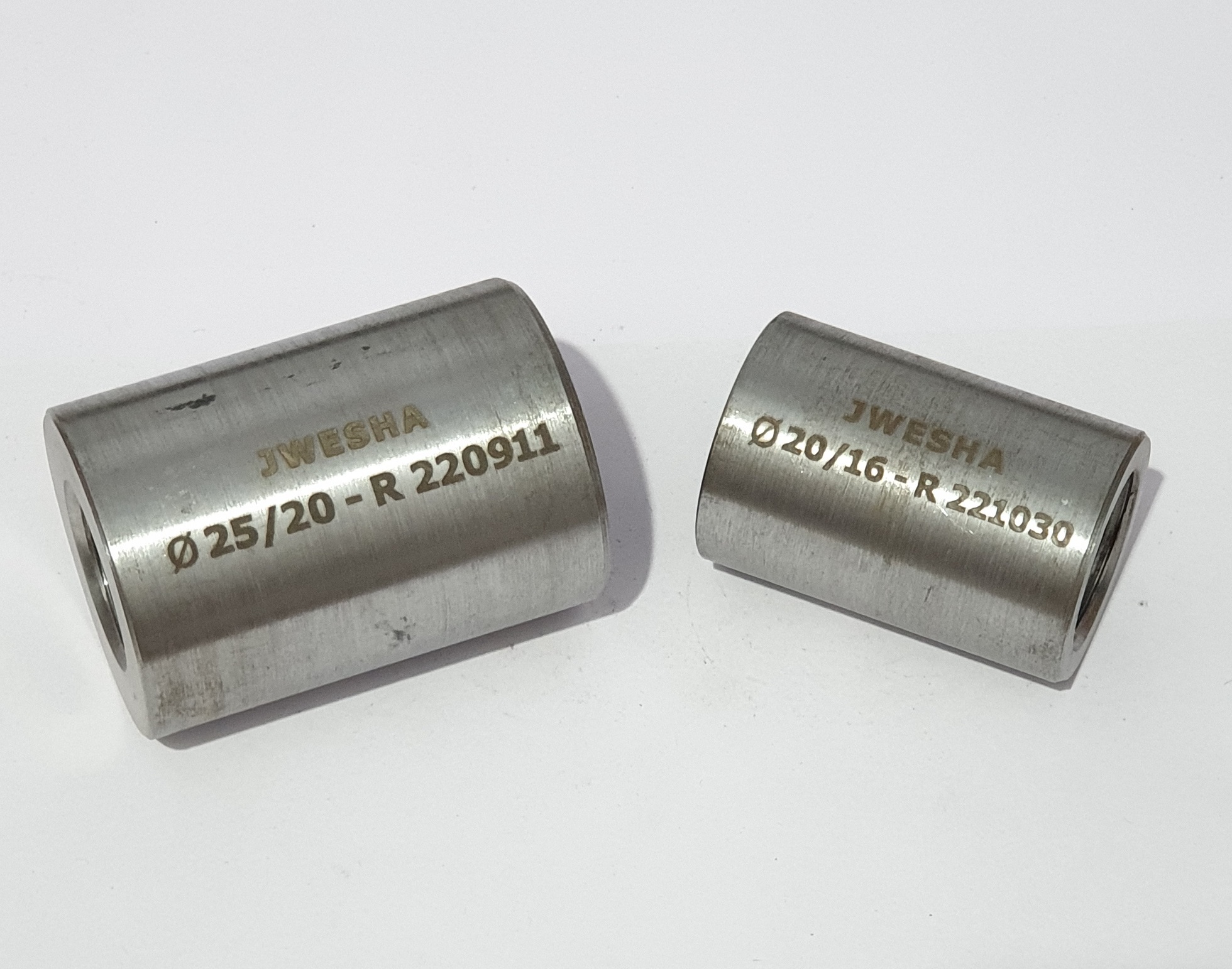 25/20 Transition Rebar Couplers - Length 55mm, Outer Diameter 40mm, Round Shape, Thread 2.50mm/3.00mm | Female Connection, Ideal For Construction Applications
