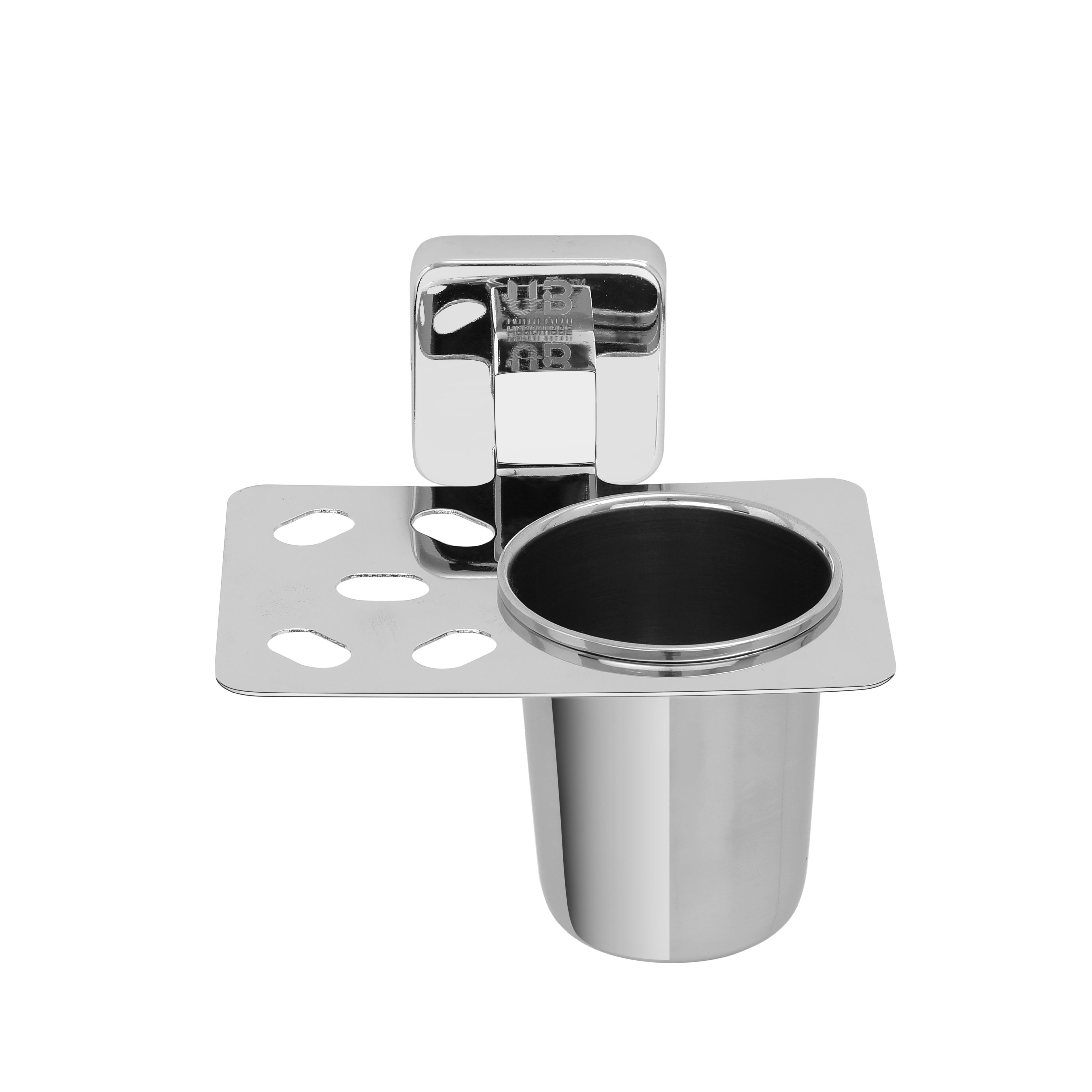Nexa Brush Holder - Stainless Steel, 10 Inch Round | Glossy Finish, Elegant Design, Durable And Stylish For Bathroom Vanity