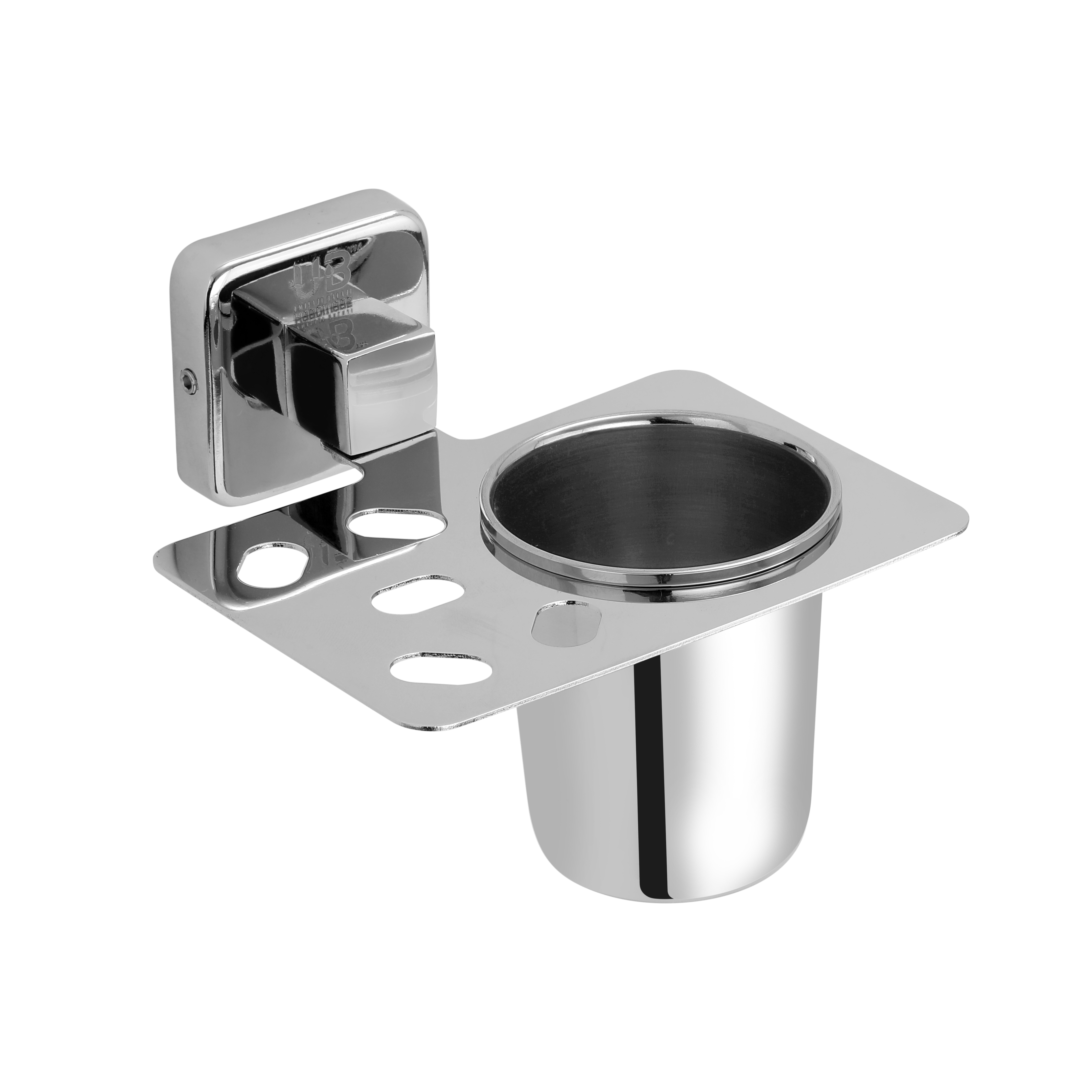 Nexa Brush Holder - Stainless Steel, 10 Inch Round | Glossy Finish, Elegant Design, Durable And Stylish For Bathroom Vanity