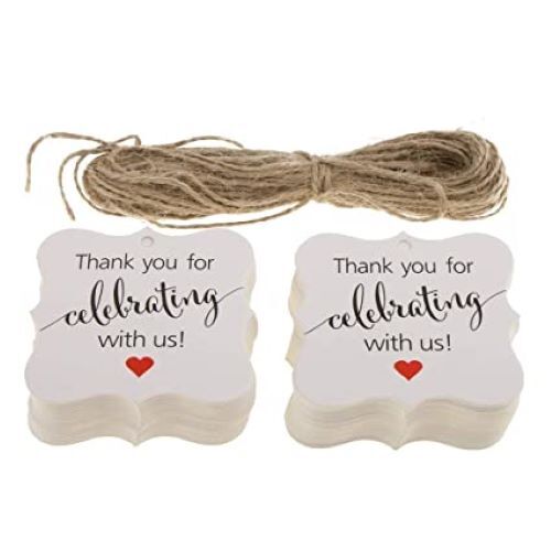 Custom Wedding Gift Tag - Color: White