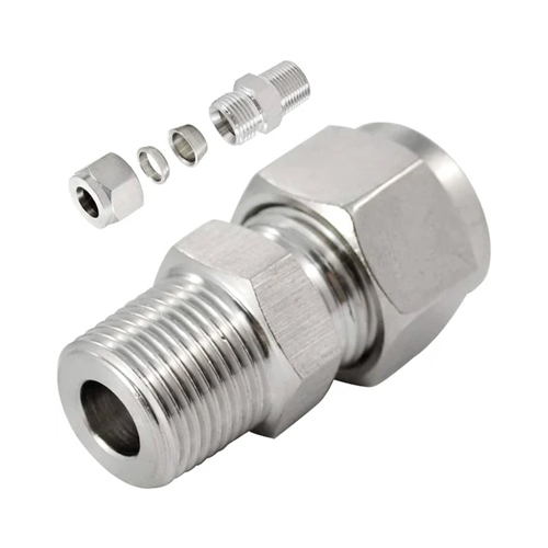 सिल्वर इंडस्ट्रियल डबल फेरुल फिटिंग